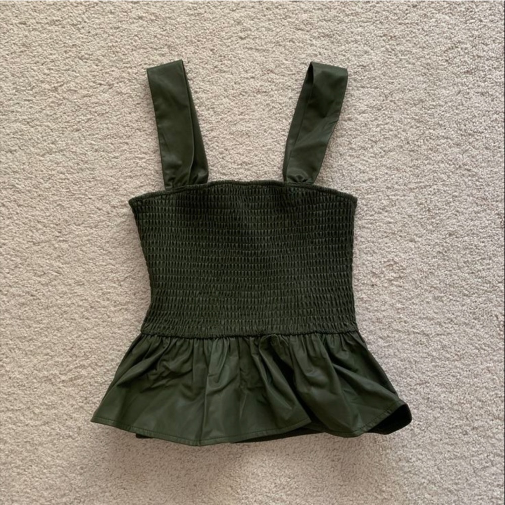 Boutique leather peplum top